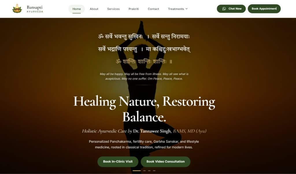 Bansapti Ayurveda website preview