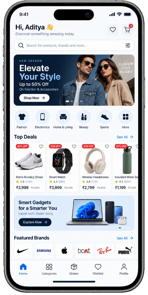 E-commerce product showcase