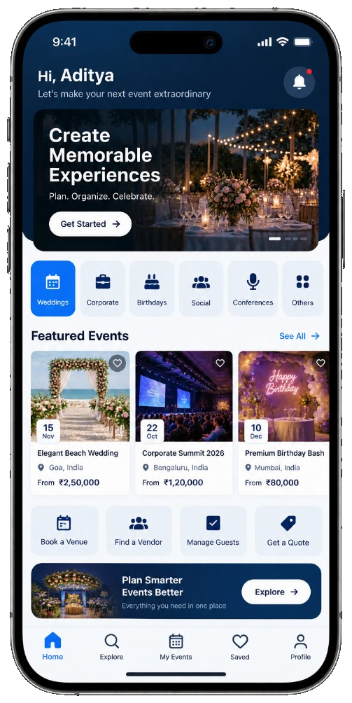 Events Planning product showcase