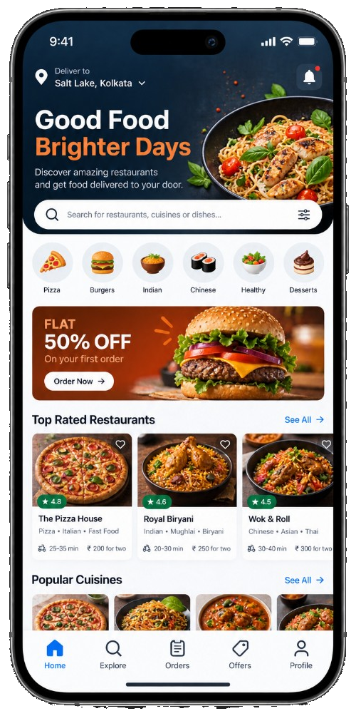 Food Delivery product showcase